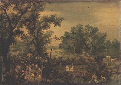 Femmes élégantes faisant de la musique dans un berceau - Adriaen Pietersz. van de Venne