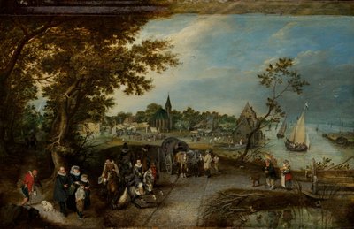 Paysage avec figures et fête de village - Adriaen Pietersz van de Venne