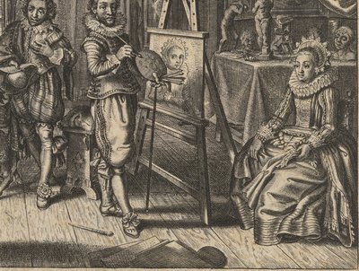 Peintre et modèle féminin dans l
