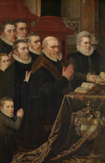 Calvaire et la famille de Gillis de Smidt et Maria de Deckere - Adriaen Thomasz Key