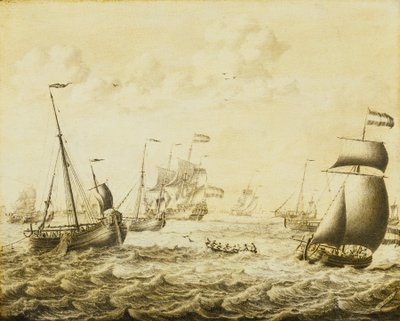 Pêche au hareng néerlandaise, fin du 17e siècle - Adriaen or Abraham Salm
