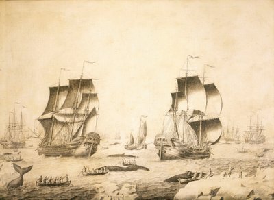 Baleiniers dans la glace - Adriaen or Abraham Salm