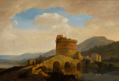 Paysage près de Rome, avec la tombe des Plautii au bord du fleuve Aniene - Adriaen van Eemont