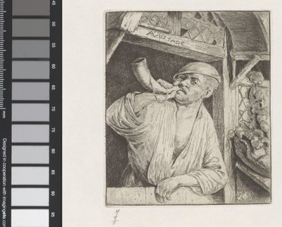Boulanger soufflant dans une corne - Adriaen van Ostade