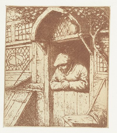Paysans appuyés sur la porte - Adriaen van Ostade