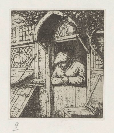 Paysanne appuyée sur une porte - Adriaen van Ostade