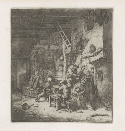 Famille de paysans dans un intérieur - Adriaen van Ostade