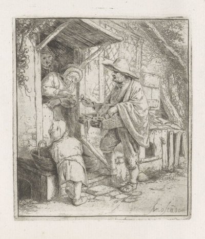 Vendeur de lunettes chez une vieille femme - Adriaen van Ostade