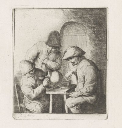 Trois hommes avec une cruche vide - Adriaen van Ostade