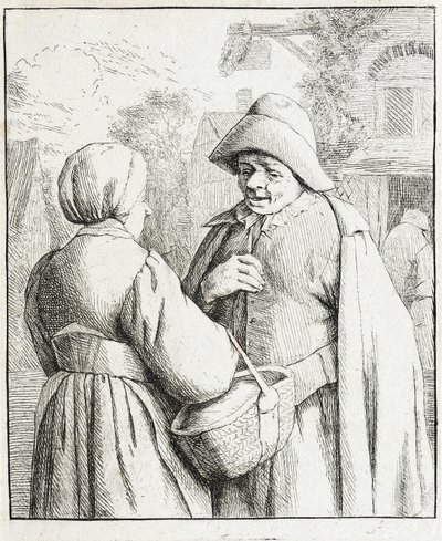 Un homme et une femme conversant - Adriaen van Ostade