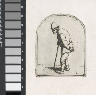 Vieil homme avec un bâton - Adriaen van Ostade