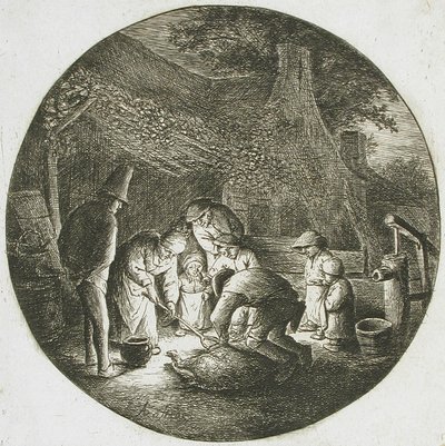 Paysans tuant un cochon - Adriaen van Ostade