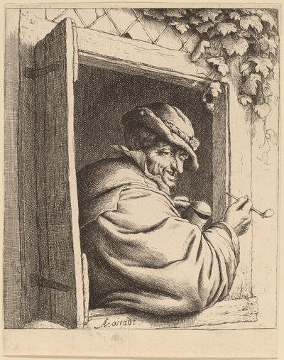 Fumeur à une fenêtre - Adriaen van Ostade