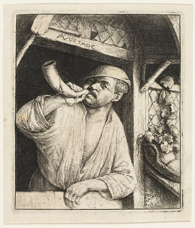 Le boulanger sonnant son cor - Adriaen van Ostade