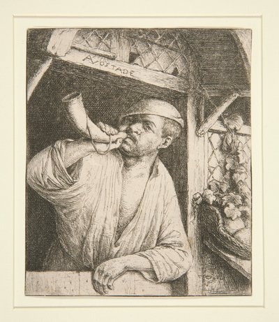 Le boulanger sonnant du cor - Adriaen van Ostade