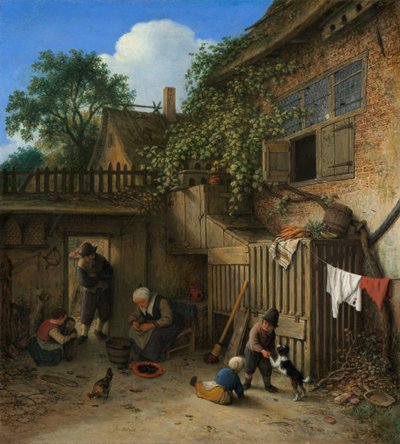 La cour de la chaumière - Adriaen van Ostade