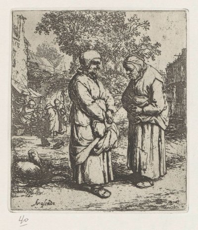 Deux vieilles femmes en conversation - Adriaen van Ostade