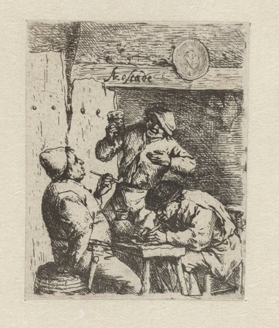 Deux fumeurs et un buveur dans une auberge (Les fumeurs) - Adriaen van Ostade