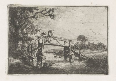 Deux pêcheurs sur un pont - Adriaen van Ostade