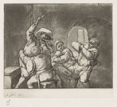 Joueurs de cartes se battant - Adriaen van Ostade