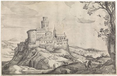 Paysage avec un château sur une montagne - Adriaen van Stalbemt