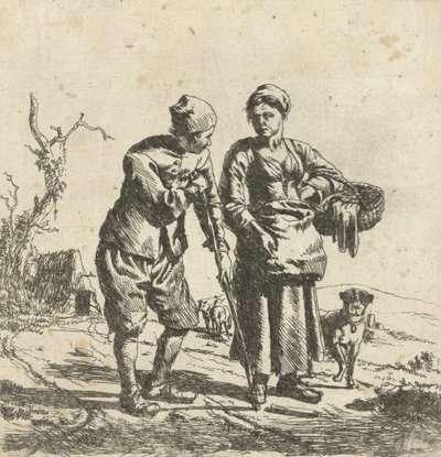 Fermier et sa femme en conversation - Adriaen van de Velde