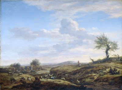 Paysage vallonné avec une route haute - Adriaen van de Velde
