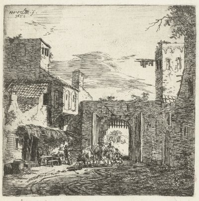 Auberge à la porte de la ville, 1653 - Adriaen van de Velde