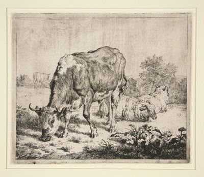 Le Bœuf Pie et les trois moutons - Adriaen van de Velde