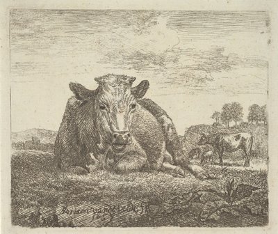 Vache couchée, de Différents Animaux - Adriaen van de Velde
