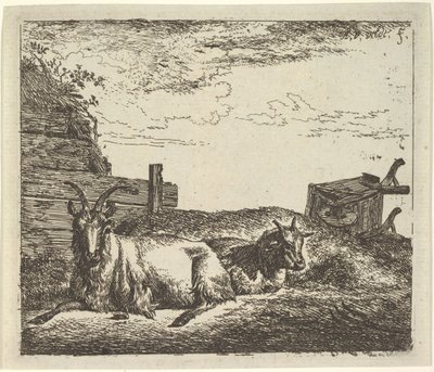 Chèvres couchées, de Différents Animaux - Adriaen van de Velde