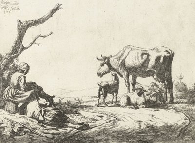 Berger et bergère avec du bétail, 1653 - Adriaen van de Velde