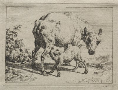 La brebis et deux agneaux, 1670 - Adriaen van de Velde