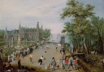 Jeu de paume devant un palais - Adriaen van de Venne