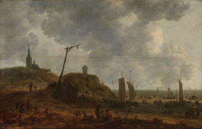 La plage de Katwijk - Adriaen van der Kabel
