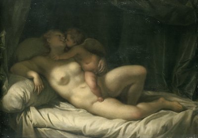 Amour embrassant Vénus - Adriaen van der Werff (manner of)