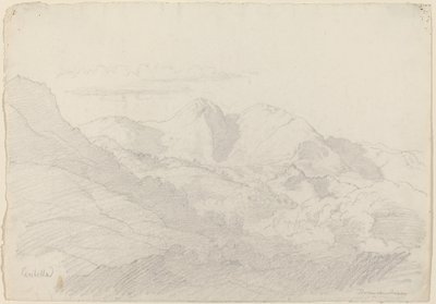 Les collines sabines et Rocca Santo Stefano vues de Civitella - Adrian Ludwig Richter