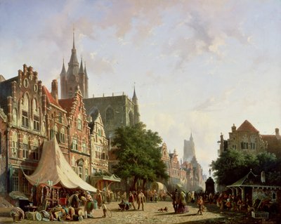 Scène de rue hollandaise - Adrianus Eversen
