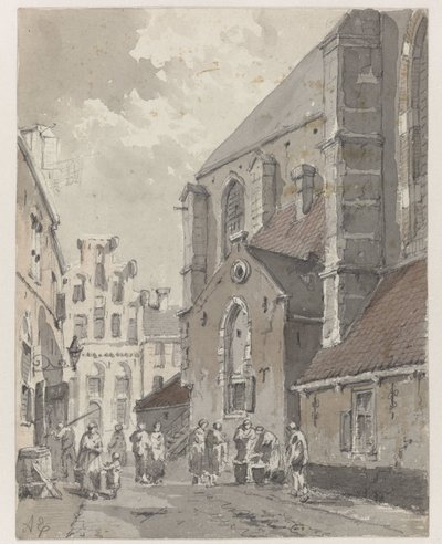 Vue à Amersfoort, à droite une partie de l