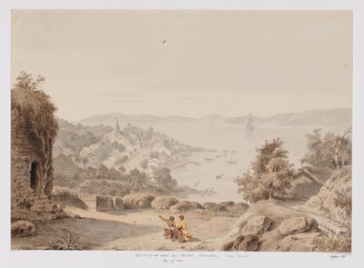 Vue de Ternate et de la rade de Ternate, la côte ouest de Halmahera, Moluques du Nord - Adrianus Johannes Bik