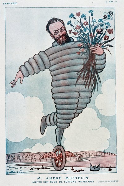 Caricature par André Michelin et Bibendum - Illustration par Adrien Barrère (1877-1931) dans « Fantasio » du 01/07/1923 - Adrien Barrere