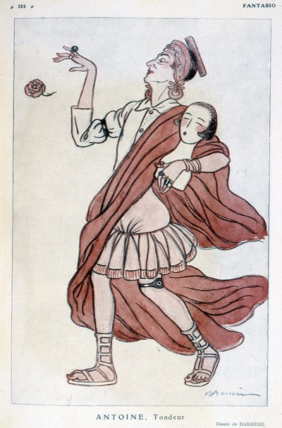 Dessin comique de Barrere sur Andre Antoine (1858-1943), directeur français, théoricien acteur et directeur de théâtre - dans 