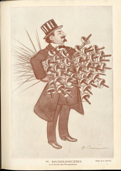 Fantasio, ca. 1912 - Illustration de A Barrere (1874-1931): Escrime - Rouzier Dorcieres - Adrien Barrere