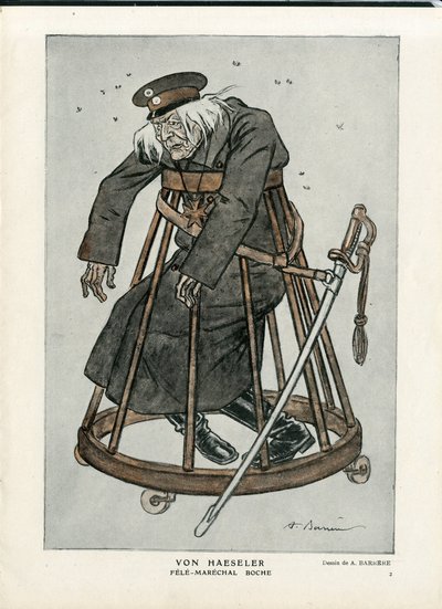 Fantasio, vers 1916_6_1 - Illustration de A Barrere (1874-1931): Guerre de 14-18, Allemagne Prusse, Vérifier dates - Von Haesler - Sénilisation - Adrien Barrere