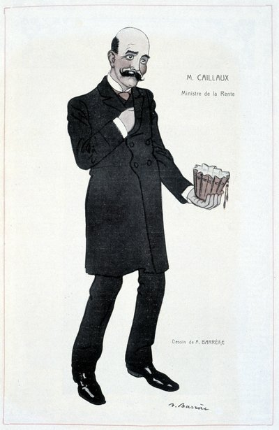 Joseph Caillaux, ministre des finances - Illustration par Adrien Barrère (1877-1931) dans "Fantasio" du 15/02/1907 - Adrien Barrere