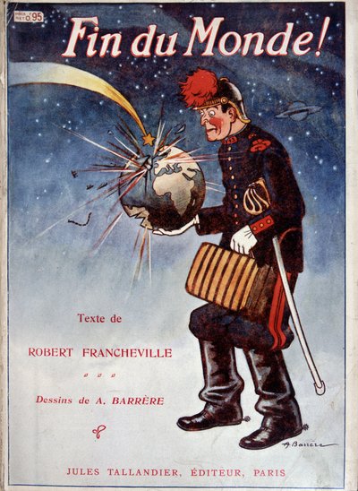 La terre frappée par une comète - Couverture du livre « Fin du monde » par Francheville, ill. par A. Barrère, Tallandier - Adrien Barrere
