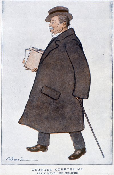 Portrait de Georges Courteline. Dessin par Barrère - dans Fantasio, février 1922. - Adrien Barrere