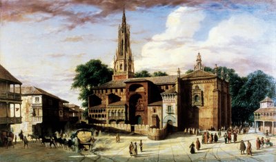 Vue de la ville de Manzanares en Espagne - Adrien Dauzats