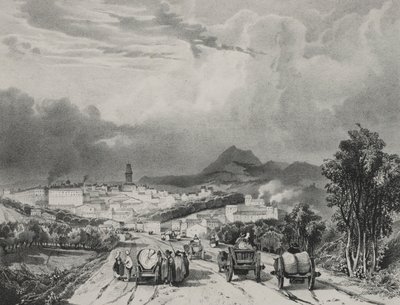 Vue générale de Riom, Auvergne, 1829 - Adrien Dauzats