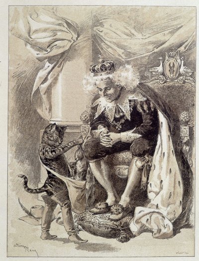 Le Chat Botté - dans «Les Contes de Fées» de Charles Perrault, illustrations par Adrien Marie - Adrien Emmanuel Marie